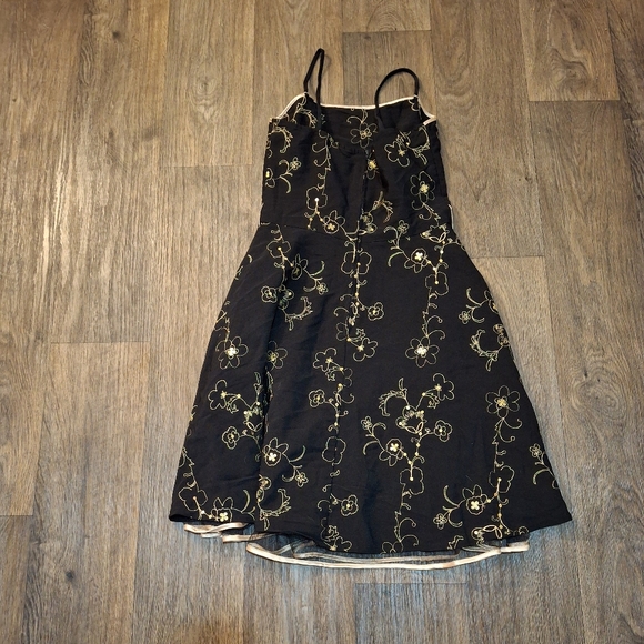 Vintage Y2K Steppin Out Embroidered Sequin Mini Ruffle Dress. - Picture 5 of 14